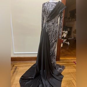 Custome black evening gown